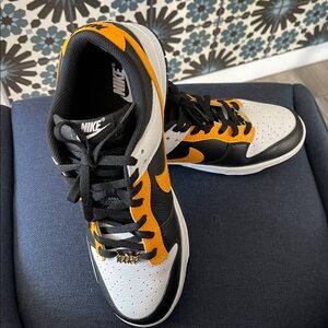 Nike Dunk Low - Black, White, and TN Orange Sneakers with Charms - FJ2253-901